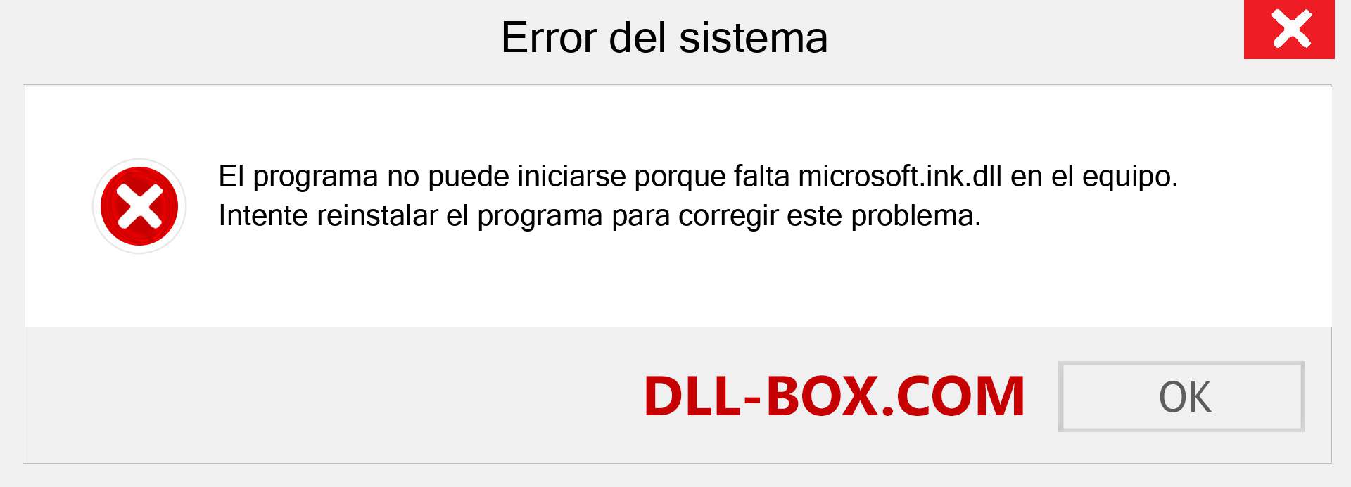 ¿Falta el archivo microsoft.ink.dll ?. Descargar para Windows 7, 8, 10 - Corregir microsoft.ink dll Missing Error en Windows, fotos, imágenes