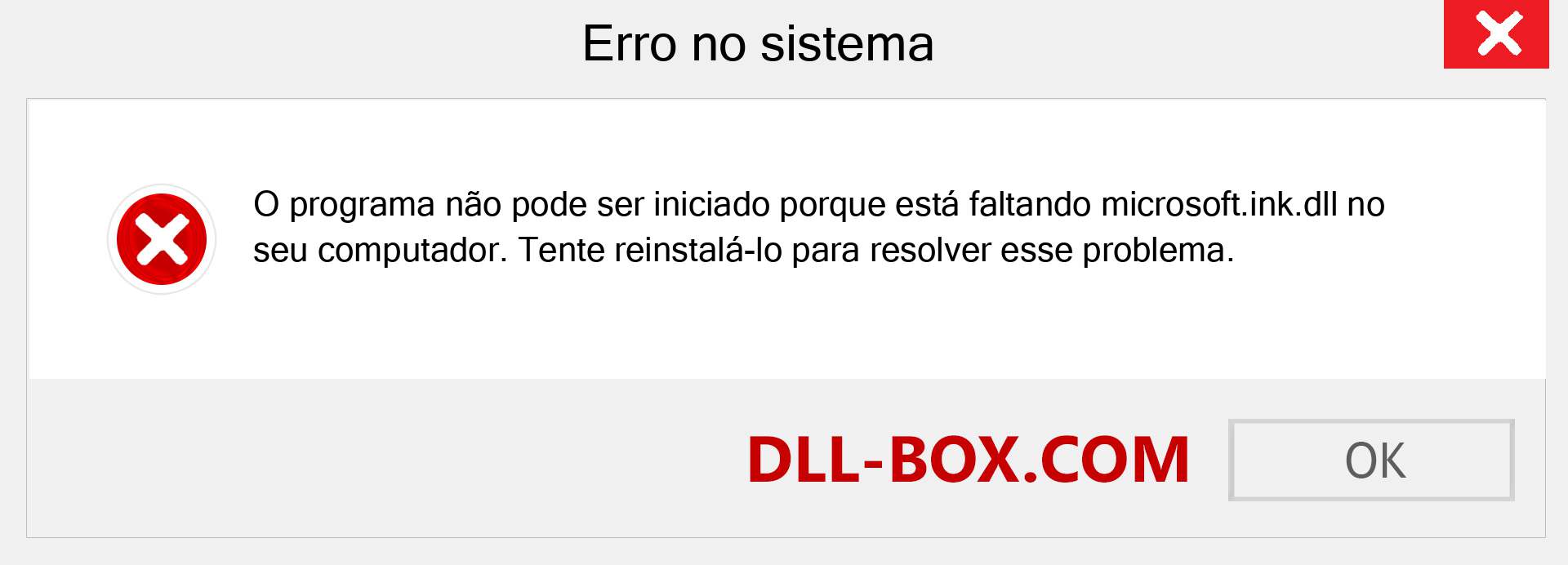 Arquivo microsoft.ink.dll ausente ?. Download para Windows 7, 8, 10 - Correção de erro ausente microsoft.ink dll no Windows, fotos, imagens